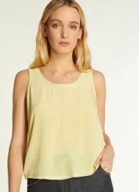 L.K. BENNETT AVA YELLOW SILK AND JERSEY VEST TOP / luxe summer tank