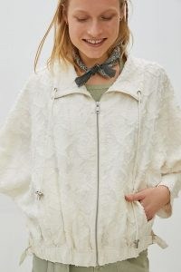 ANTHROPOLOGIE Savita Woven Jacket ~ white textured jackets