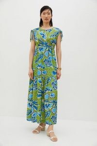 Vera for Anthropologie Bluebell Maxi Dress / empire waist summer dresses / bold vibrant prints