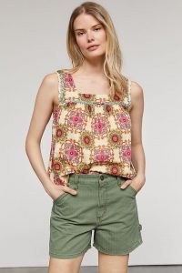 Let Me Be Printed Ruffle Tank / sleeveless square neck summer tops