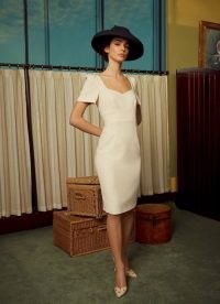 L.K. BENNETT DEE CREAM CREPE SHIFT DRESS ~ vintage style event dresses ~ summer event glamour