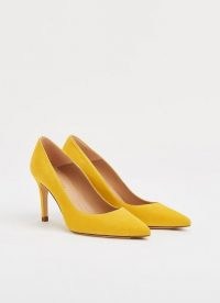 L.K. BENNETT FLORET SHERBET YELLOW SUEDE COURTS / spring court shoes