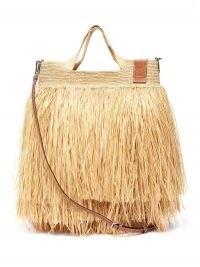 LOEWE PAULA’S IBIZA Fringed raffia basket bag ~ large summer beach bags