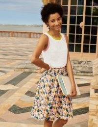 BODEN Georgia Skirt Milkshake, Treetop Toucan / bird print summer skirts