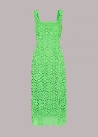 WHISTLES NOELLE LACE DRESS GREEN / floral scoop back dresses