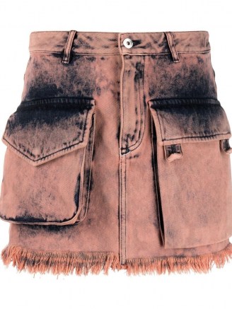 Marques’Almeida acid-wash mini skirt | pink denim utility skirts