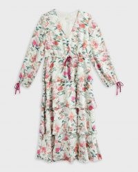 TED BAKER MILLIII Metropolis Printed Tiered Midi Dress / romantic floral dresses