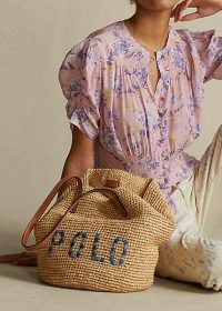 Polo Ralph Lauren Raffia Medium Tote Bag. STRAW SUMMER BAGS