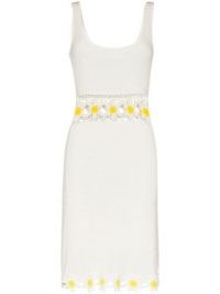 STAUD floral crochet mini dress / white retro dresses / summer knitwear