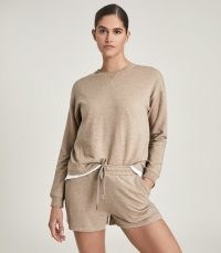 REISS SUZY BRUSHED LOUNGEWEAR SHORTS CAMEL / light brown loungewear