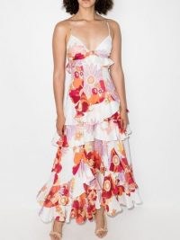 ALEMAIS Calista ruffle tiered dress / floral skinny strap dresses / ruffled summer garden party fashion