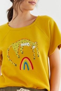 Jarmel by Jarmel Leopard Rainbow T-Shirt Dark Yellow / animals on T-shirts / leopards