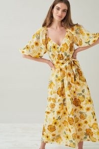 Lily & Lionel Midi Dress / floral puff sleeve dresses