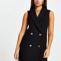 RIVER ISLAND Black sleeveless blazer ~ double breasted blazers