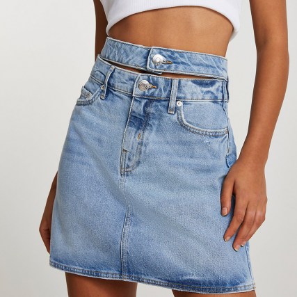 River Island Denim double waistband skirts