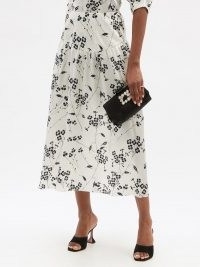 JULIE DE LIBRAN Gilda high-rise floral-print silk midi skirt