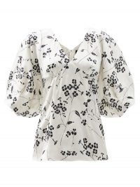 JULIE DE LIBRAN Gilda puffed-sleeve floral-print silk blouse