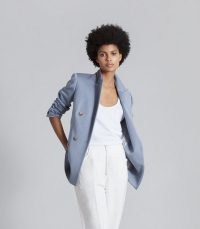 REISS JETT WOOL BLEND DOUBLE BREASTED BLAZER ~ women’s chic blue blazers