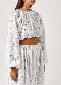 MATTEAU The Crochet Broderie white cropped top