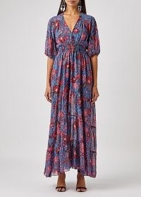 MISA Pippa floral-print maxi dress / long length flowing chiffon dresses