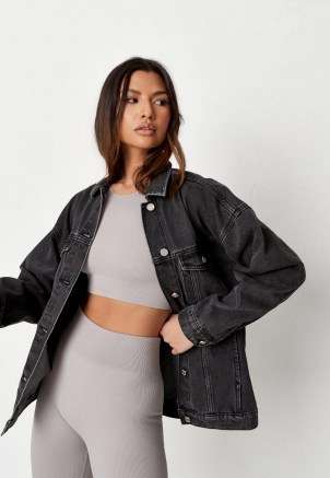 Missguided recycled black oversized denim jacket | sustainable fashion