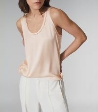 REISS RILEY SILK FRONT VEST / nude luxe tank top / loungewear