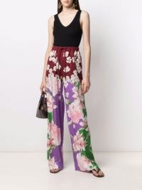 Valentino floral-print drawstring waist trousers