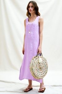 Aspiga BECKY PREMIUM LINEN MIDI DRESS ~ lilac sleeveless summer dresses