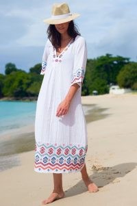 ASPIGA ALI EMBROIDERED ORGANIC COTTON DRESS / white beach dresses / womens beachwear / poolside cover up