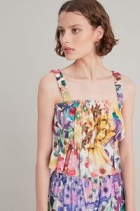 ANTHROPOLOGIE Heather Floral Top / gathered detail cami tops