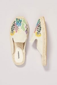 Soludos Wildflower Mules / floral embroidered mule espadrilles / women’s slip on summer flats