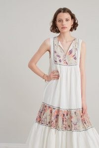 ANTHROPOLOGIE Shalini Sleeveless Midi Dress / cotton sleeveless floral dresses