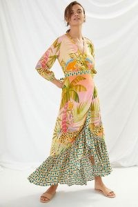 Farm Rio Amorina Wrap Maxi Dress / animal print dresses