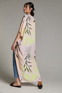 Bel Kazan Marielle Kimono Pink | flowing floral print maxi kimonos