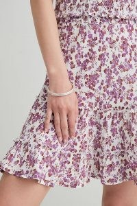 Anthropologie x Belize Floral-Print Mini Skirt / tiered hem skirts