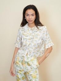 sister jane STRAWBERRY COURT Game Floral Ruffle Blouse / ruffled neck blouses