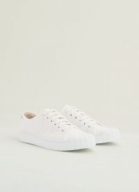 L.K. BENNETT ESME WHITE RECYCLED COTTON TRAINERS ~ sustainable plimsoll-style sneakers