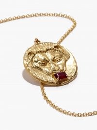 AZLEE Lion ruby & 18kt gold pendant necklace / women’s round pendant necklaces / fine jewellery