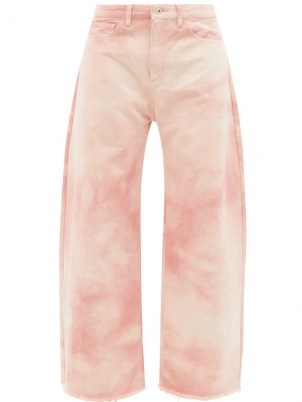 MARQUES’ALMEIDA Pink frayed-cuff tie-dye organic-cotton wide-leg jeans | womens denim