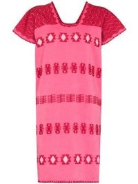 Pippa Holt single panel minidress ~ pink embroidered shift dresses