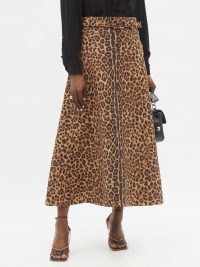 VALENTINO Crepe Couture Animalier-print wool-blend skirt / wild animal print skirts