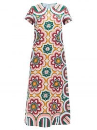 LA DOUBLEJ Swing Ciccio-print silk maxi dress / womens floral dresses / vintage inspired kaleidoscopic prints