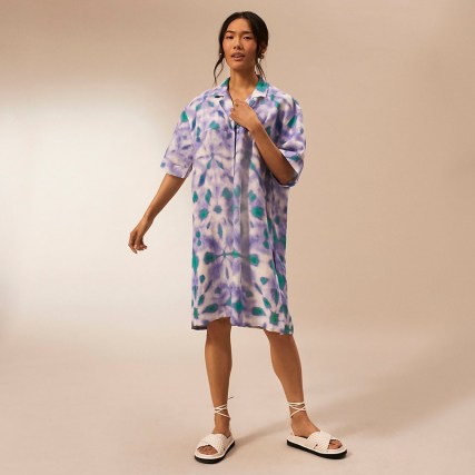 RIVER ISLAND Purple RI Studio oversized shirt dress ~ casual relaxed fit summer dresses