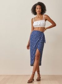 REFORMATION Taglio Skirt ~ chic blue wrap skirts