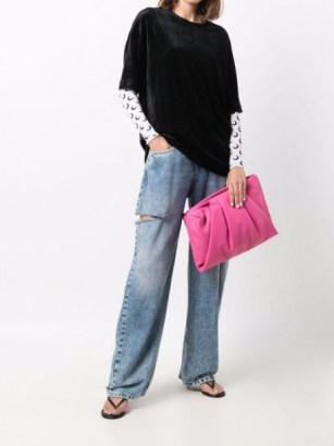 AMBUSH Wrap zipped clutch bag ~ pink leather pleat detail bags