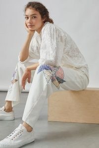 Forever That Girl Quilted Patchwork Trousers / womens cotton floral detail trousers