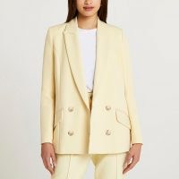 RIVER ISLAND Cream double breasted blazer ~ womens on trend blazers