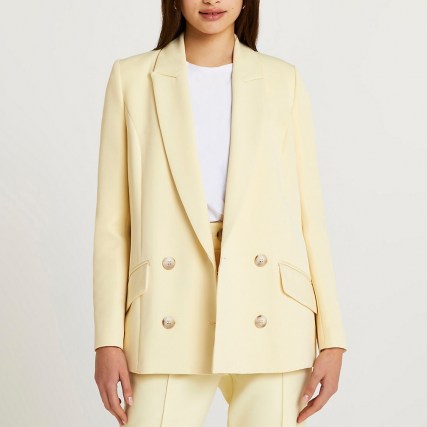 RIVER ISLAND Cream double breasted blazer ~ womens on trend blazers