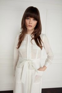 jane Atelier MAYFLOWER SHEER SPOT DRESS / chic long sleeve tie waist dresses / goat fashion
