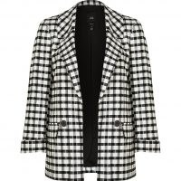 RIVER ISLAND Petite black check print blazer ~ womens checked petite size blazers ~ women’s on trend jackets